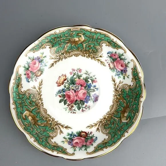 Vintage Coalport "MONTROSE Green" Tea Cup with Saucer Porcelain England - Picture 9 of 14